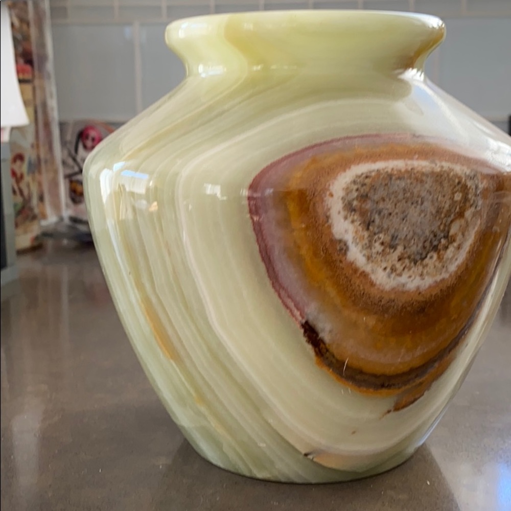 🏺Banded calcite vase - Picture 2 of 4